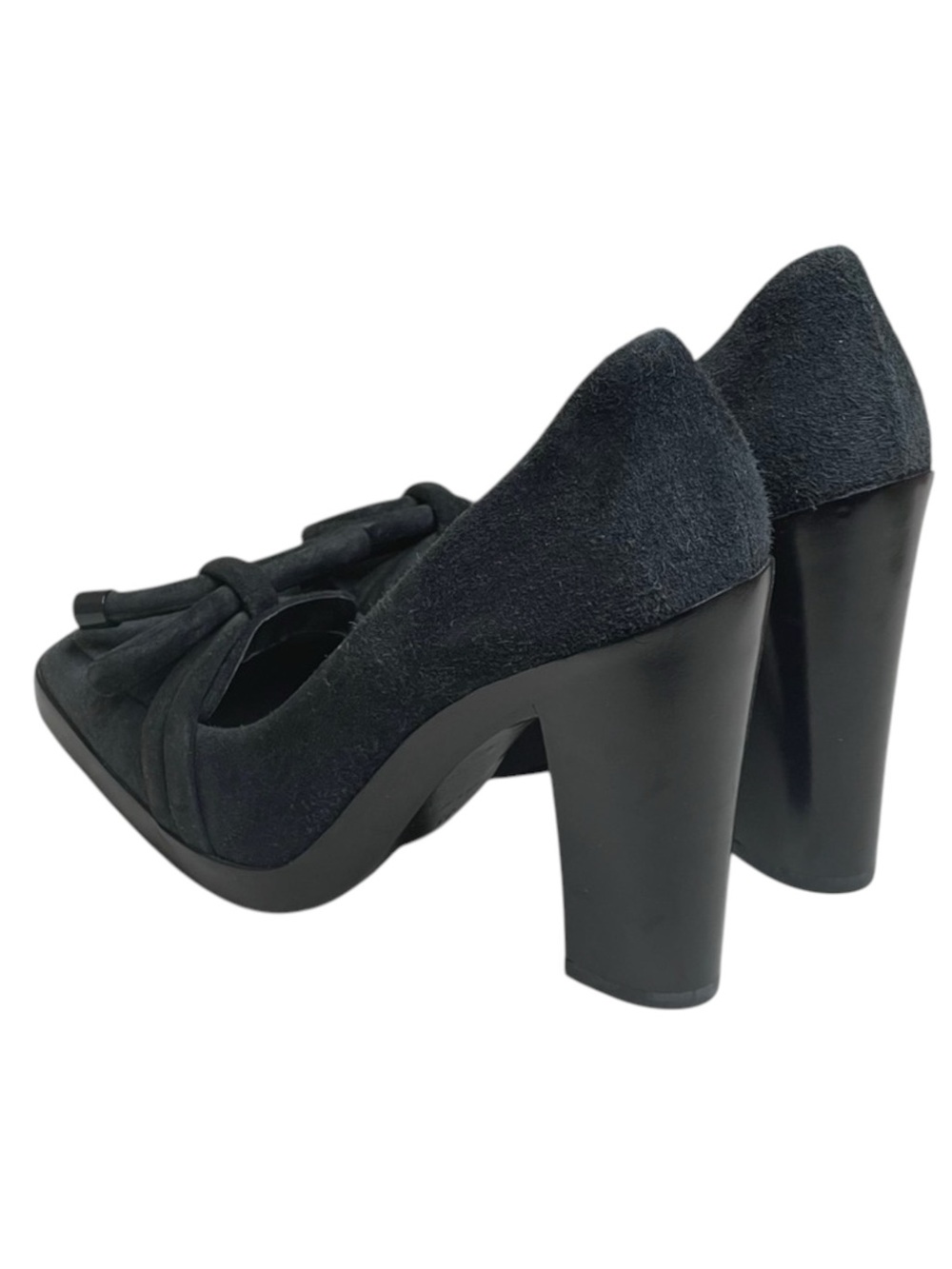 new Balenciaga ♚ Classic Suede Platform Heeled Loafer Pumps ♚ Navy Blue ♚ 35 5M - Picture 6 of 16